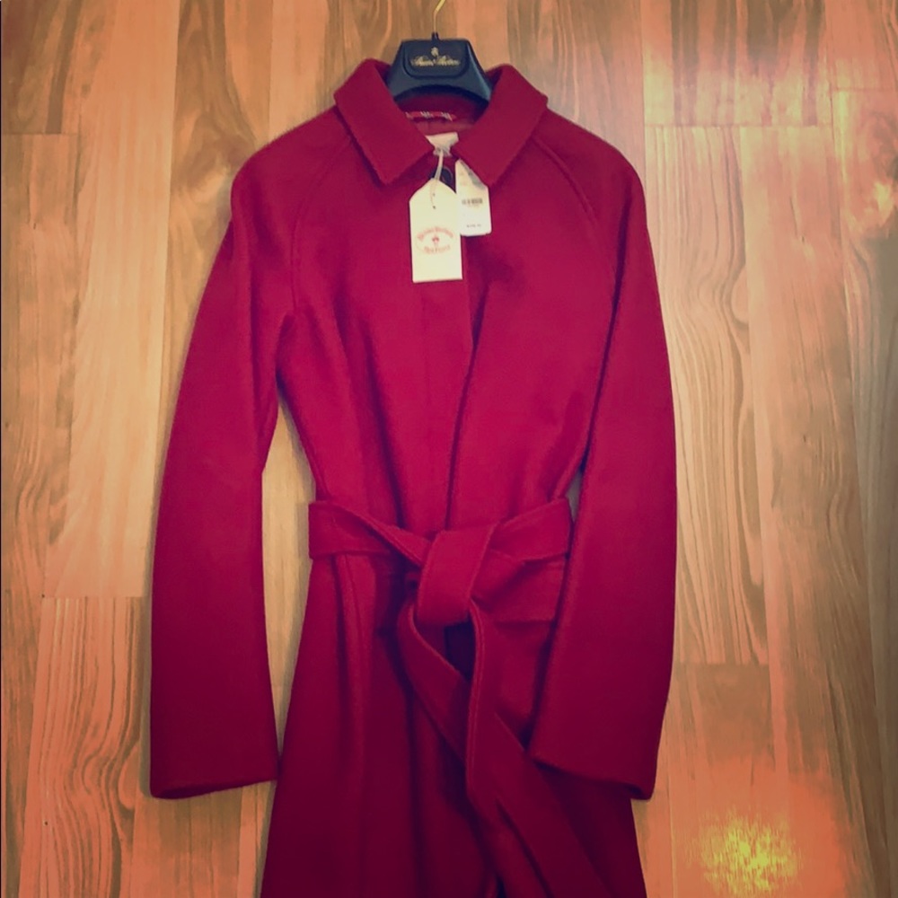 Brooks brothers red wool pea coat